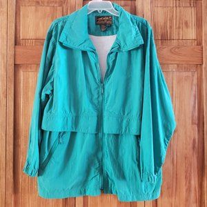 EDDIE BAUER green  light weight zip-up jacket sz L woman's